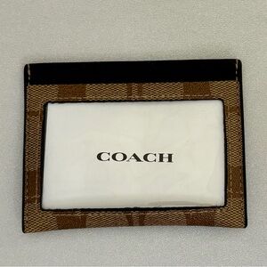 Coach Slim ID Case in Signature Canvas NWOT